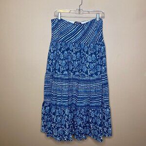 Chaps Old Money Chic 100% Cotton Long Summer Skirt